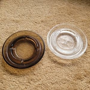 Lot of 2 Vintage Glass Ashtrays
